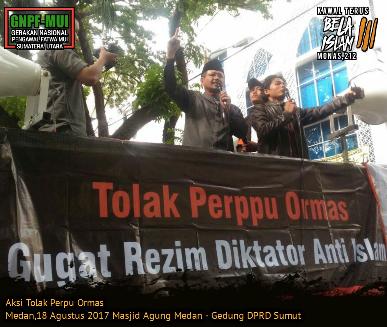  Tolak Perppu Ormas, FIB dan AMMBU Longmarch ke DPRD Sumut