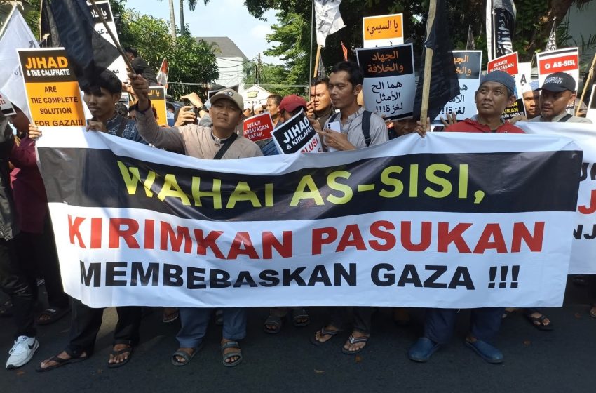 Aksi Bela Palestina Jakarta, Serukan Mesir Kerahkan Pasukan Bela Gaza